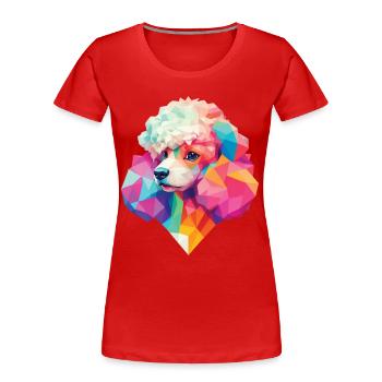 Chiens Caniche Design Chien Pet Mignon Dog Owner - T-shirt bio Premium Femme - bleu marine - Devant - Mia (176cm)