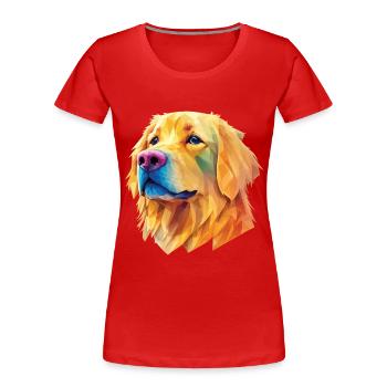 Golden Retriever Hund Hunde Design Polygon Art - Frauen Premium Bio T-Shirt - Navy - Vorne - Mia (176cm)