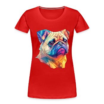 Polygon Art Pug Dog Design Dogs Lover - Women's Premium Organic T-Shirt - navy - Front - Mia (176cm)