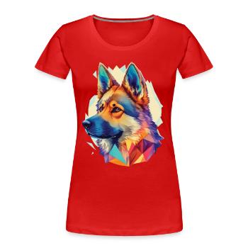German Shepherd Dogs Pet Dog Design - Women's Premium Organic T-Shirt - navy - Front - Mia (176cm)