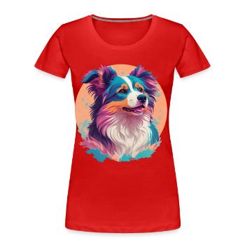 Berger Australien Chien Chien Amoureux Chiens - T-shirt bio Premium Femme - bleu marine - Devant - Mia (176cm)