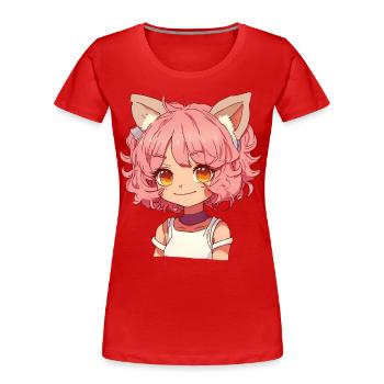 Kemonomimi Kawaii Anime Mädchen Manga Design - Frauen Premium Bio T-Shirt - Navy - Vorne - Mia (176cm)