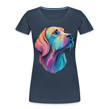 Labrador Dog - Loving four-legged friend design - Women's Premium Organic T-Shirt - navy - Front - Mia (176cm)