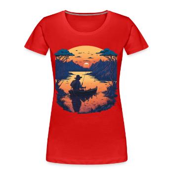 Hobby Angler Freedom Fishing and Fishing Design - Women's Premium Organic T-Shirt - navy - Front - Mia (176cm)