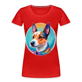 Jack Russel Chien préféré et fidèle compagnon - T-shirt bio Premium Femme - bleu marine - Devant - Mia (176cm)