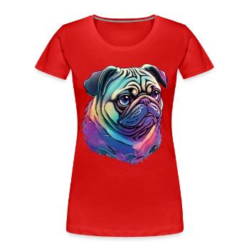 Süßer Mops - Das ultimative Hundeliebhaber Design - Frauen Premium Bio T-Shirt - Navy - Vorne - Mia (176cm)