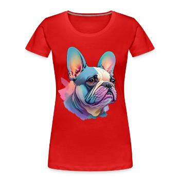 Französische Bulldogge Hund Haustier Liebe - Frauen Premium Bio T-Shirt - Navy - Vorne - Mia (176cm)