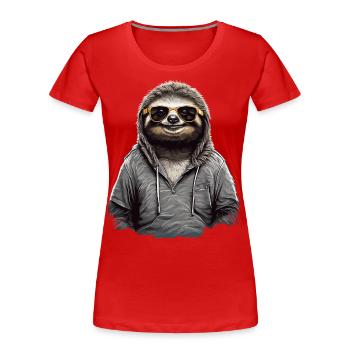 Urban Sloth - Cool Sunglasses Design - Women's Premium Organic T-Shirt - navy - Front - Mia (176cm)