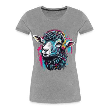 Urban Musik Schaf Streetwear Graffiti Design - Frauen Premium Bio T-Shirt - Navy - Vorne - Mia (176cm)