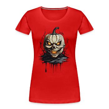 Spooky Monster citrouille Halloween Midnight Design - T-shirt bio Premium Femme - bleu marine - Devant - Mia (176cm)
