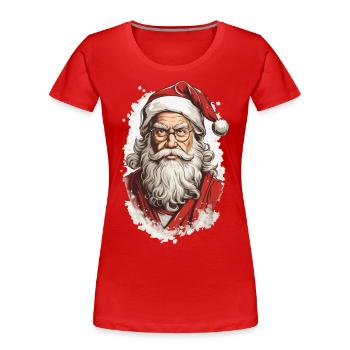 Père Noël magique Vintage Design de Noël - T-shirt bio Premium Femme - bleu marine - Devant - Mia (176cm)