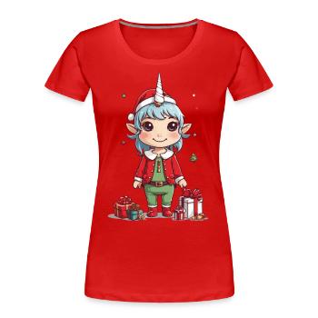 Magical Christmas Unicorn Unicorn for Christmas - Women's Premium Organic T-Shirt - navy - Front - Mia (176cm)