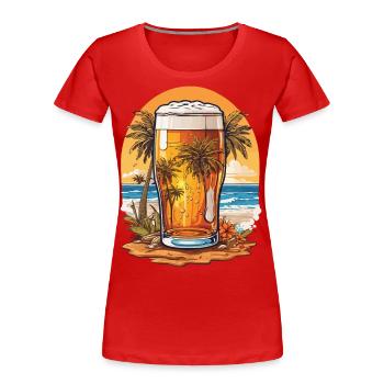 Tropisches Bier Paradies für Bierliebhaber - Frauen Premium Bio T-Shirt - Navy - Vorne - Mia (176cm)
