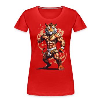 Tiger Spirit Kickboxing et Muay Thai Design - T-shirt bio Premium Femme - bleu marine - Devant - Mia (176cm)