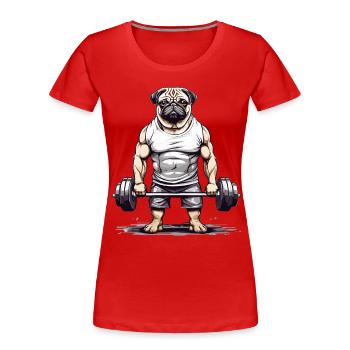 Muscular Pug Gym and Dog Lover - Women's Premium Organic T-Shirt - navy - Front - Mia (176cm)