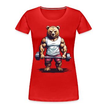 Power Bear Bodybuilding Weight Training Motivation - Women's Premium Organic T-Shirt - navy - Front - Mia (176cm)