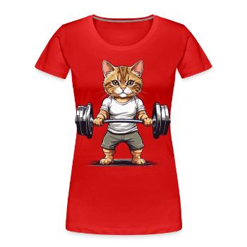 Muscular Workout Cat Athlete Fitness - Women's Premium Organic T-Shirt - navy - Front - Mia (176cm)