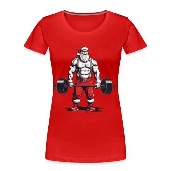 Lustiges Weihnachten Deadlift Bodybuilding Design - Frauen Premium Bio T-Shirt - Navy - Vorne - Mia (176cm)