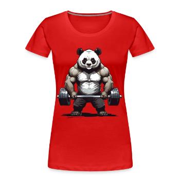 Panda Bodybuilding Powerlifting Design - Women's Premium Organic T-Shirt - navy - Front - Mia (176cm)