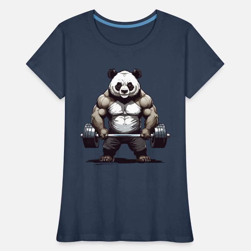 Conception de dynamophilie de musculation Panda T-shirt bio Premium Femme