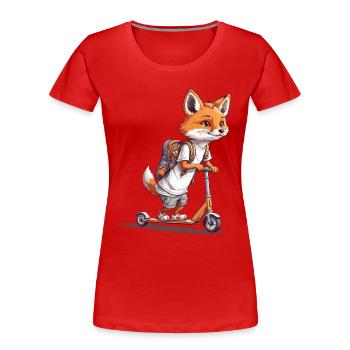 Abenteuer Fuchs Erster Schultag Roller Design - Frauen Premium Bio T-Shirt - Navy - Vorne - Mia (176cm)