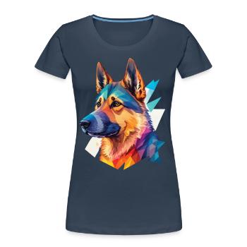 German Shepherd Dogs Popart Dog Love - Women's Premium Organic T-Shirt - navy - Front - Mia (176cm)
