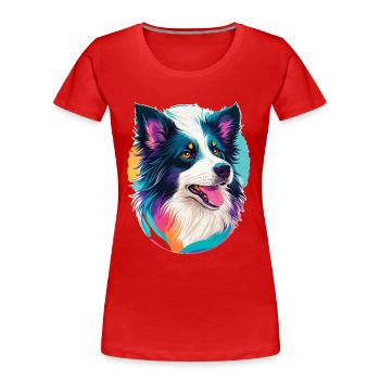 Border Collie Aesthetics - Design for Dog Lovers - Women's Premium Organic T-Shirt - navy - Front - Mia (176cm)