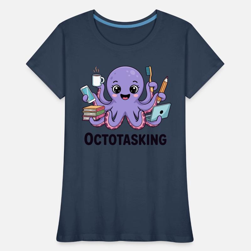 Octotasking Creature in Multitask Mode Women's Premium Organic T-Shirt