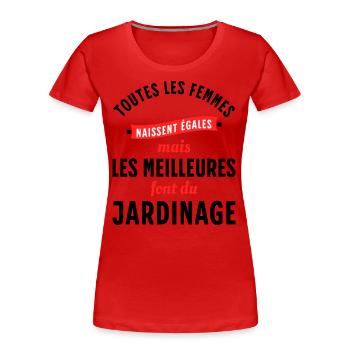 Jardin Cadeau pour Jardinier Potager Rigolo Humour - T-shirt bio Premium Femme - bleu marine - Devant - Mia (176cm)