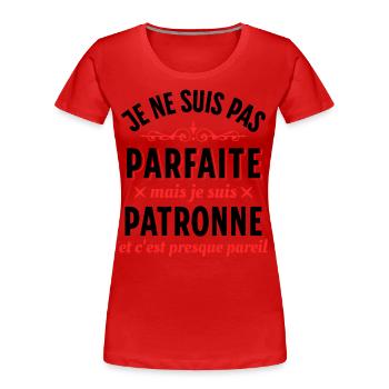 Directrice Cadeau Patronne Citation Dicton Rigolo - T-shirt bio Premium Femme - bleu marine - Devant - Mia (176cm)