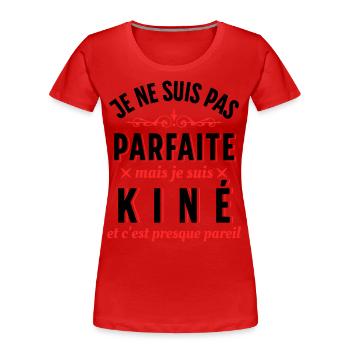 Kiné Cadeau pour Kinésithérapeute Rigolo Humour - T-shirt bio Premium Femme - bleu marine - Devant - Mia (176cm)