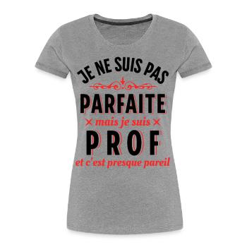 Enseignante Cadeau Professeure Citation Rigolo - T-shirt bio Premium Femme - bleu marine - Devant - Mia (176cm)