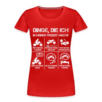 Freizeit - Motorradfahrer - Biker - Frauen Premium Bio T-Shirt - Navy - Vorne - Mia (176cm)
