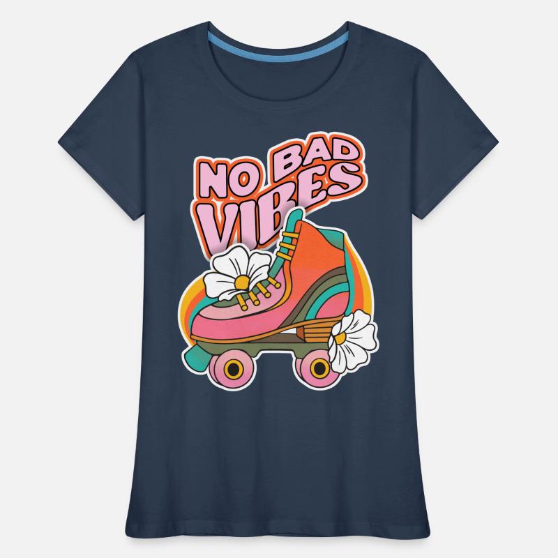 Roller skates, roller skating, 70s design Women's Premium Organic T-Shirt