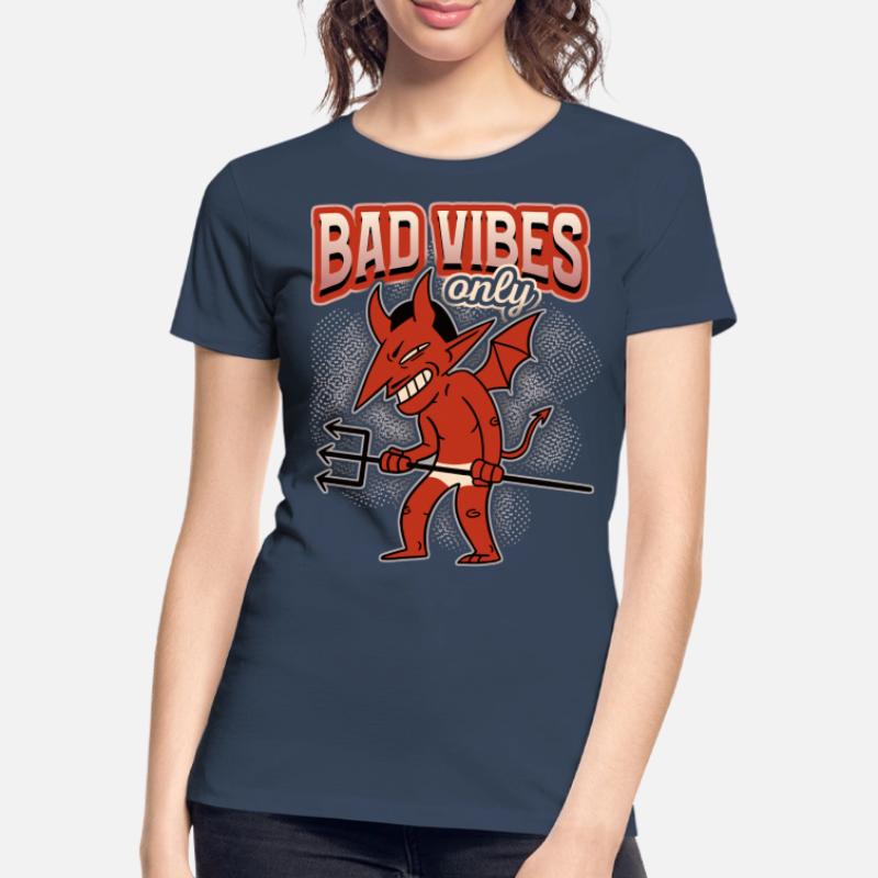 Funny saying with devil-devil, Devil Satan Women's Premium Organic T-Shirt