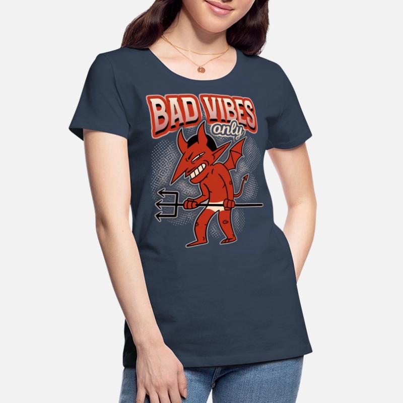 Funny saying with devil-devil, Devil Satan Women's Premium Organic T-Shirt