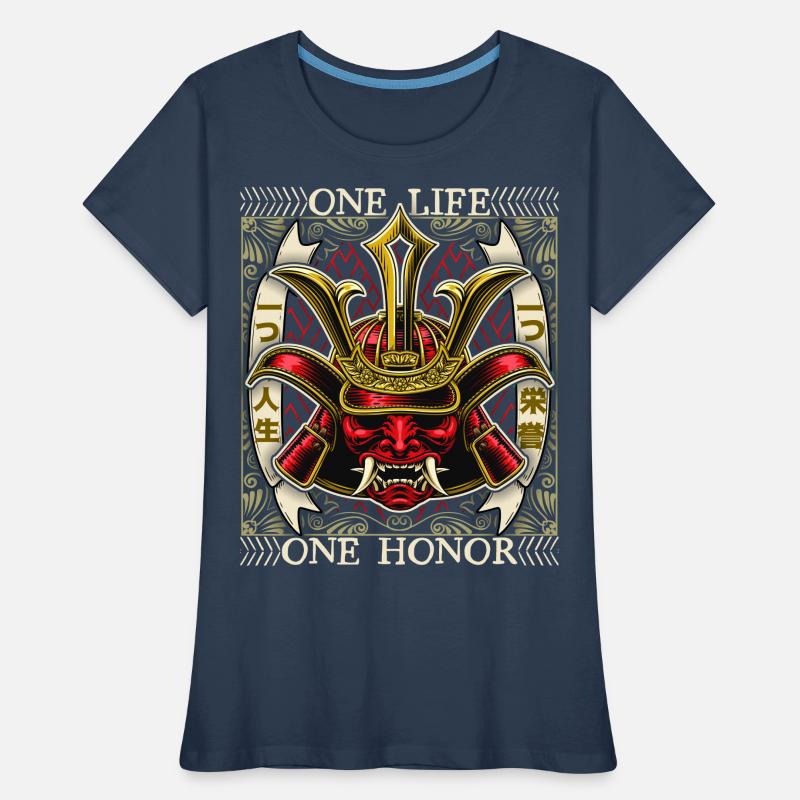 Japanischer Samurai Dämon, Samurai Krieger, Spruch Frauen Premium Bio T-Shirt