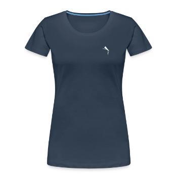 Zen Dragonfly - Minimalist Kachimushi Spirit - T-shirt bio Premium Femme - bleu marine - Devant - Mia (176cm)