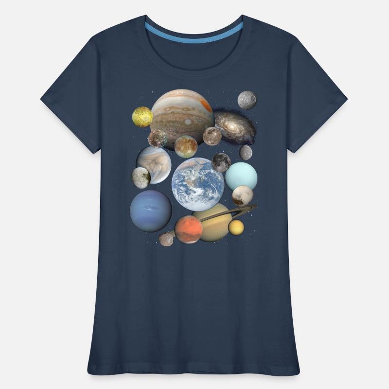 Planets Solar System Galaxy Universe Space Women's Premium Organic T-Shirt