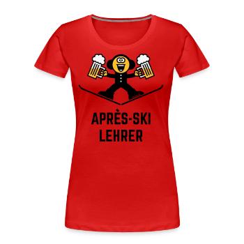 Après-Ski Lehrer (Bier / Karikatur / 3C) - Frauen Premium Bio T-Shirt - Navy - Vorne - Mia (176cm)