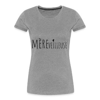 Mèreveilleuse-Cadeau maman-anniversaire-Noël - T-shirt bio Premium Femme - bleu marine - Devant - Mia (176cm)
