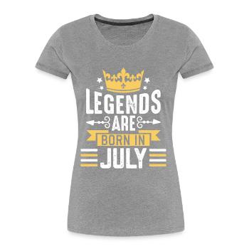 Legends Are Born in July Geburtstag im Monat Juli - Frauen Premium Bio T-Shirt - Navy - Vorne - Mia (176cm)