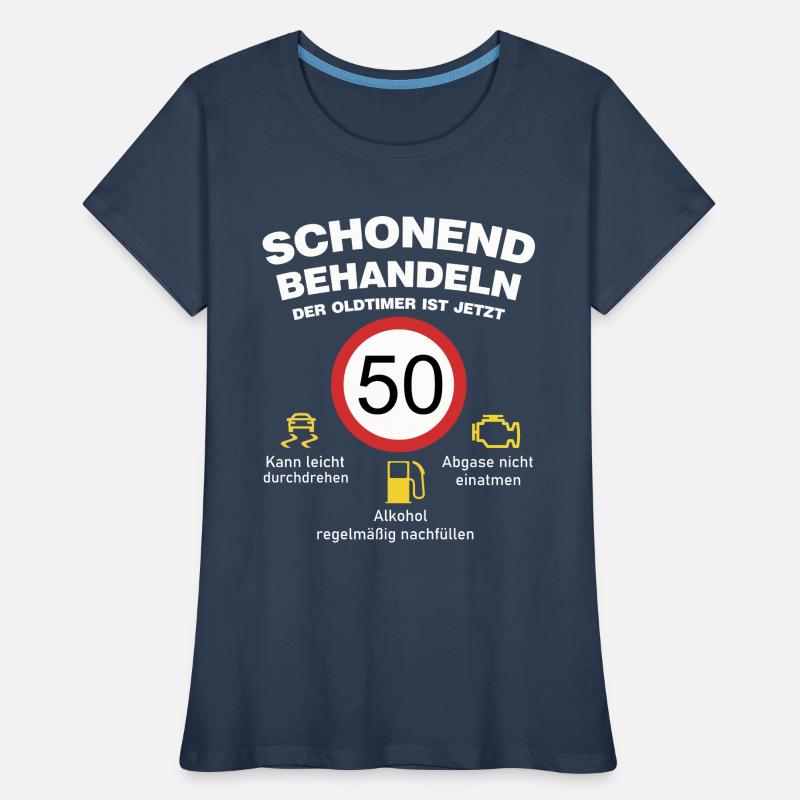 Der Oldtimer wird 50 Jahre alt Auto Sprüche Frauen Premium Bio T-Shirt