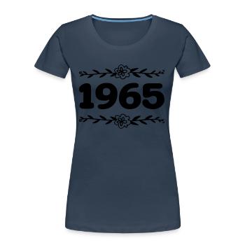 1965 Millésime 1965 Rétro 1965 Anniversaire 1965 - T-shirt bio Premium Femme - bleu marine - Devant - Mia (176cm)