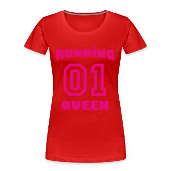 Running Queen - pink - Frauen Premium Bio T-Shirt - Navy - Vorne - Mia (176cm)