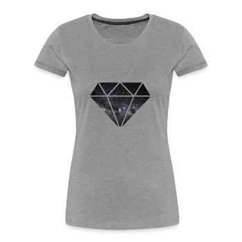 Diamant in Space - Frauen Premium Bio T-Shirt - Navy - Vorne - Mia (176cm)