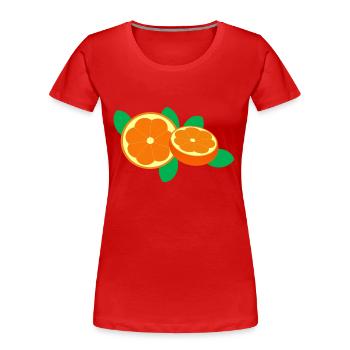 Orange Obst Frucht Frisch Gesund Geschenkidee - Frauen Premium Bio T-Shirt - Navy - Vorne - Mia (176cm)
