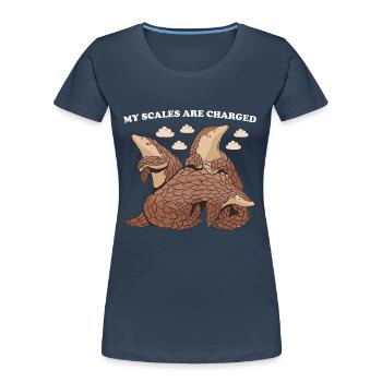 My Scales Are Charged Pangolin - Frauen Premium Bio T-Shirt - Navy - Vorne - Mia (176cm)