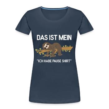 Sloth Faulenzer Süßes Faultier Geschenk - Frauen Premium Bio T-Shirt - Navy - Vorne - Mia (176cm)