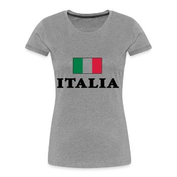 Italienfahne mit Italia Schriftzug - Frauen Premium Bio T-Shirt - Navy - Vorne - Mia (176cm)